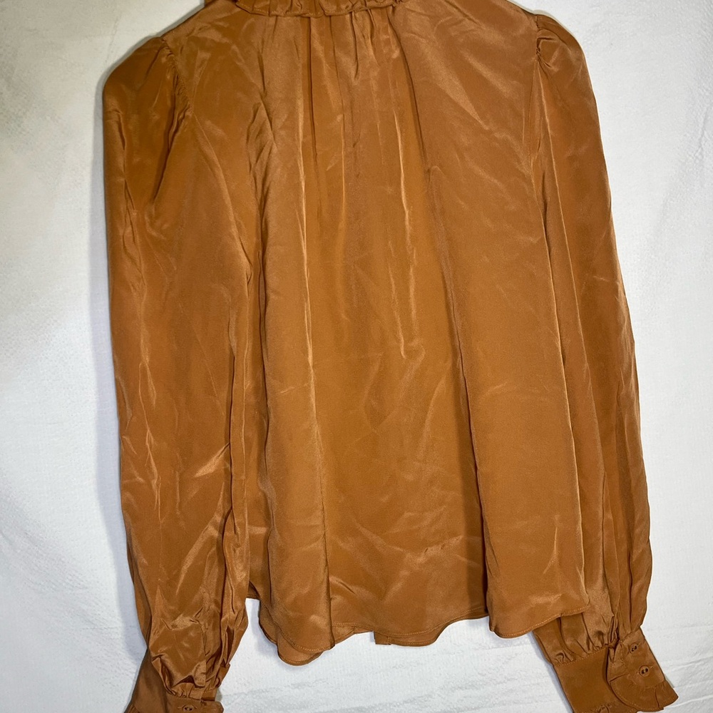 Ulla Johnson Rust Ruffled Blouse - image 2